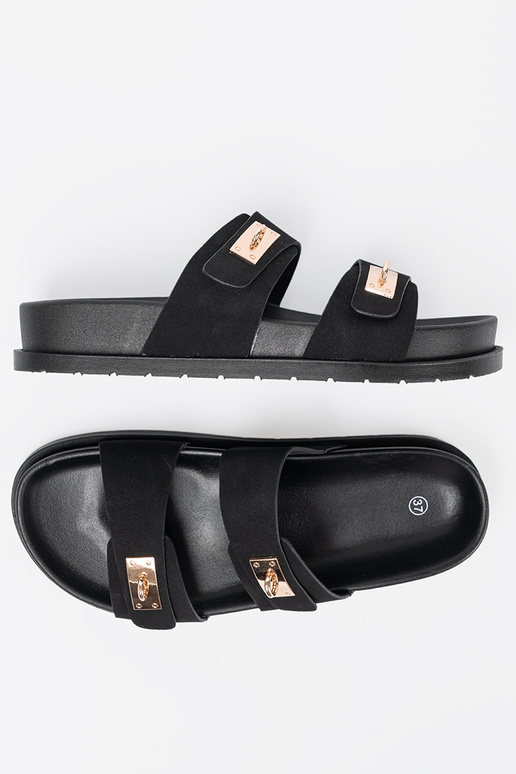 Čības ar platformu ze zeltainimi detalami