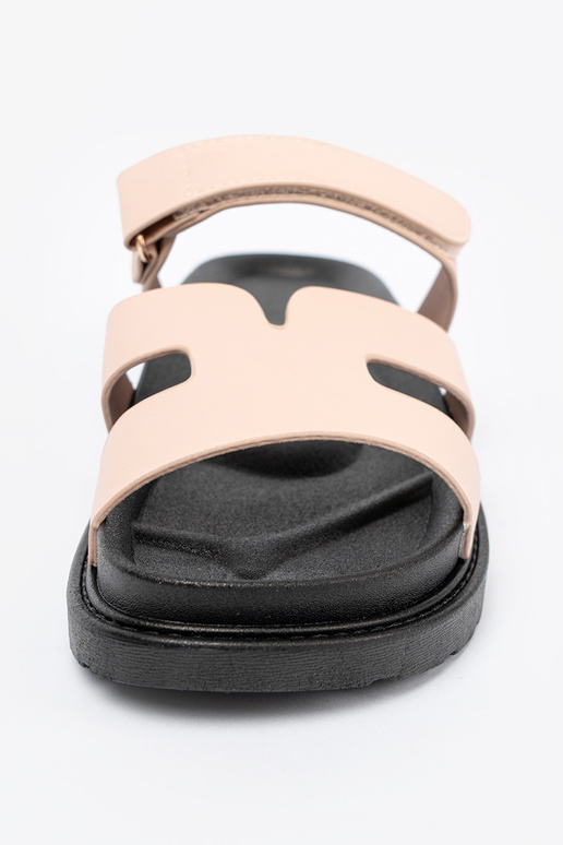 smilšu krāsas čības ar jostu Velcro