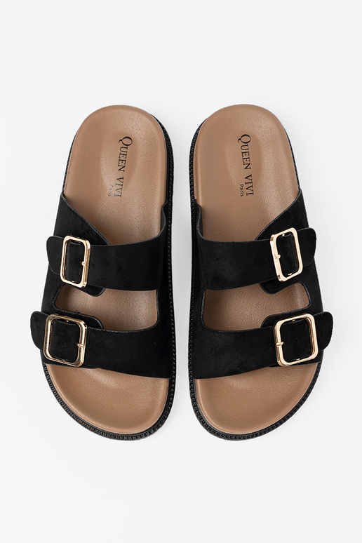 melnas krāsas čības sieviešu ze zeltainimi klamrami