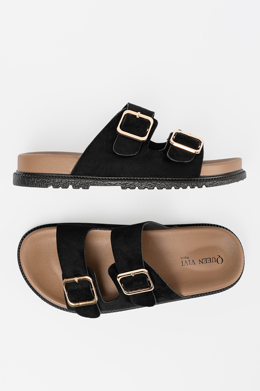 melnas krāsas čības sieviešu ze zeltainimi klamrami