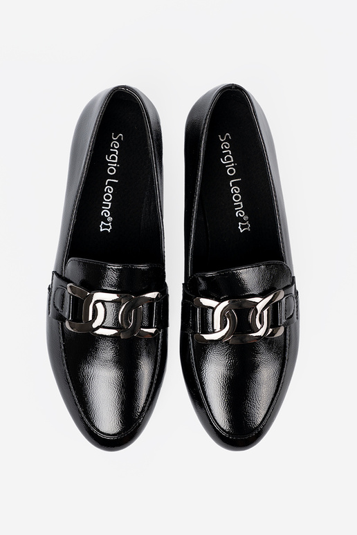 Laque mokasīni ar dekoratīvu sprādzi Sergio Leone