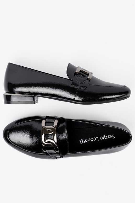 Laque mokasīni ar dekoratīvu sprādzi Sergio Leone