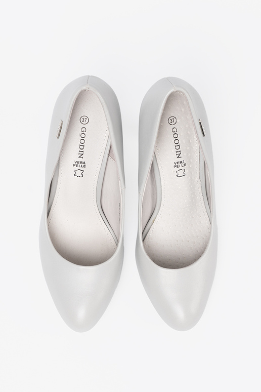 Pelēkas krāsas klasika puszābaki augstpapēžu kurpēs