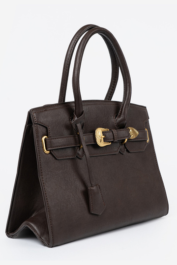 Tumši brūns Soma ar dekoratīvu sprādzi In zeltainim kolorze