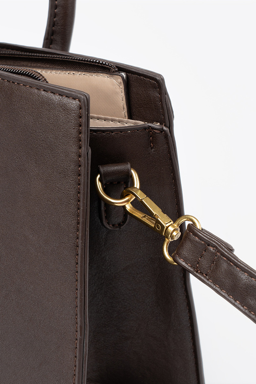 Tumši brūns Soma ar dekoratīvu sprādzi In zeltainim kolorze