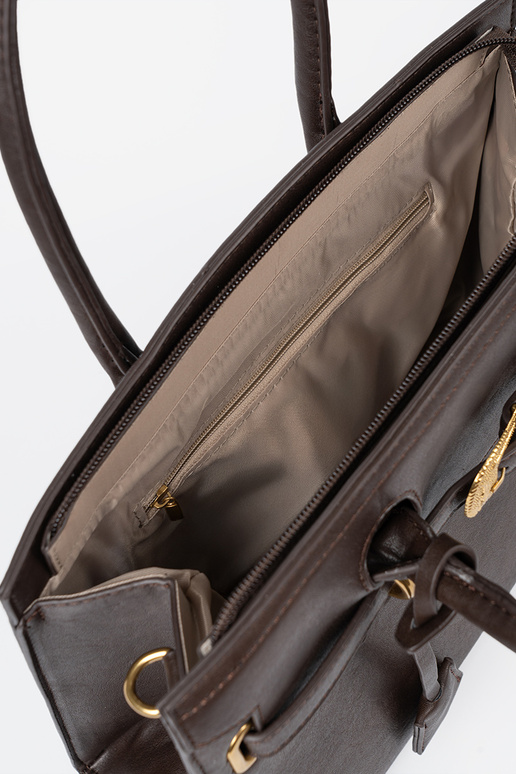 Tumši brūns Soma ar dekoratīvu sprādzi In zeltainim kolorze