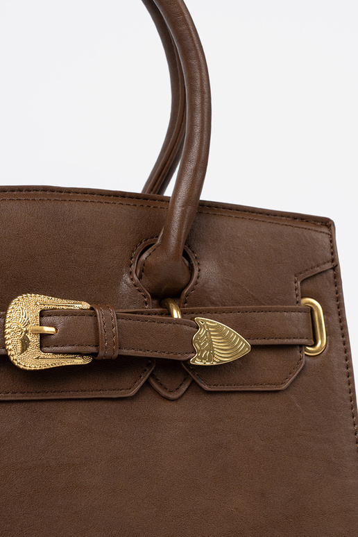 Brūnas krāsas Soma ar dekoratīvu sprādzi In zeltainim kolorze