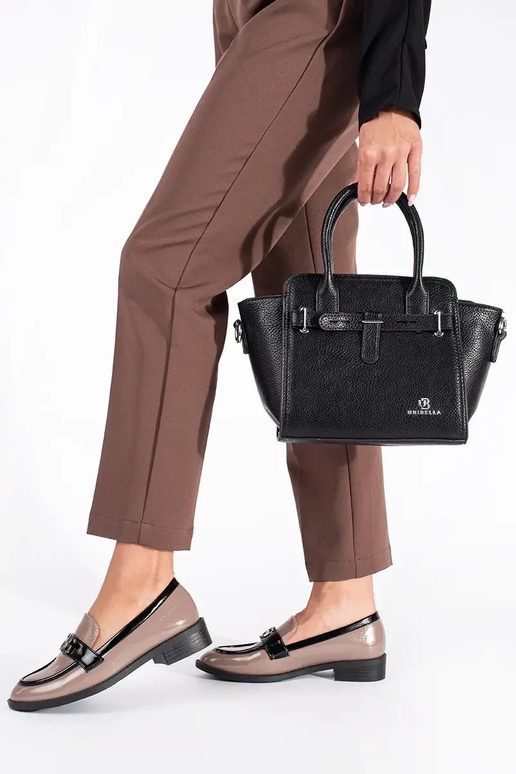 Laque bēšs-Melnas krāsas Sieviešu mokasīni