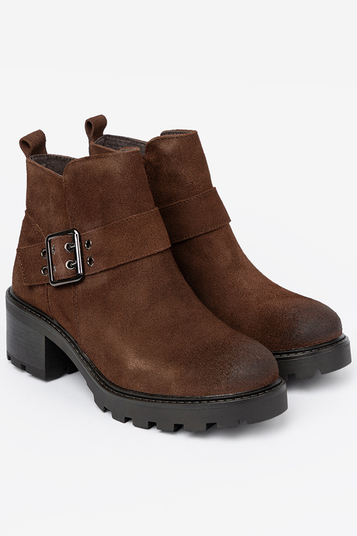 Hn d kotn kov kožen boty s ozdobnou sponou