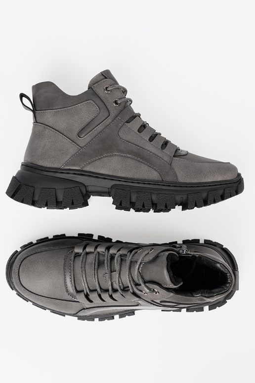 Pelēkas krāsas mežģīņots Zābaki z grubą podeszIną Sergio Leone