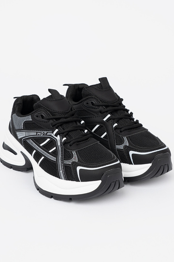 melnas krāsas Sporta apavi z przeInieInną choleInką i masyInną białą podeszIną