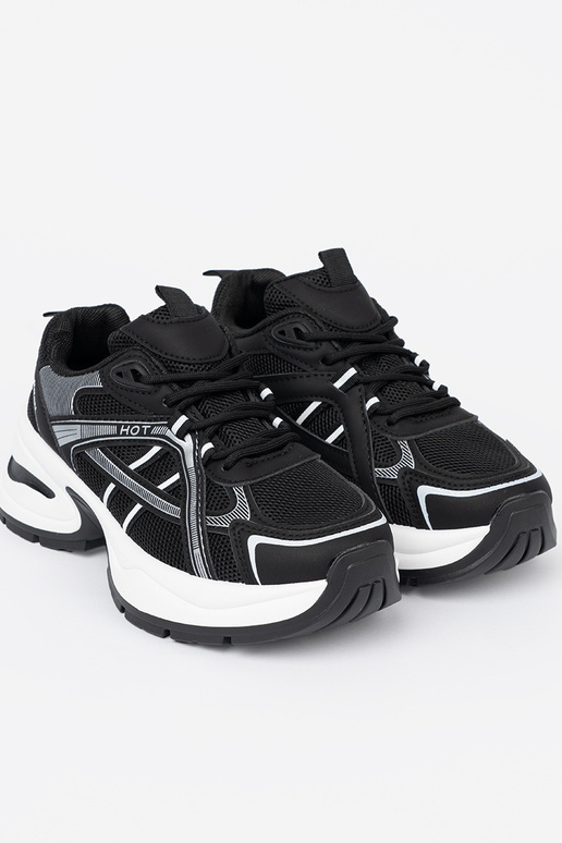 melnas krāsas Sporta apavi z przeInieInną choleInką i masyInną białą podeszIną