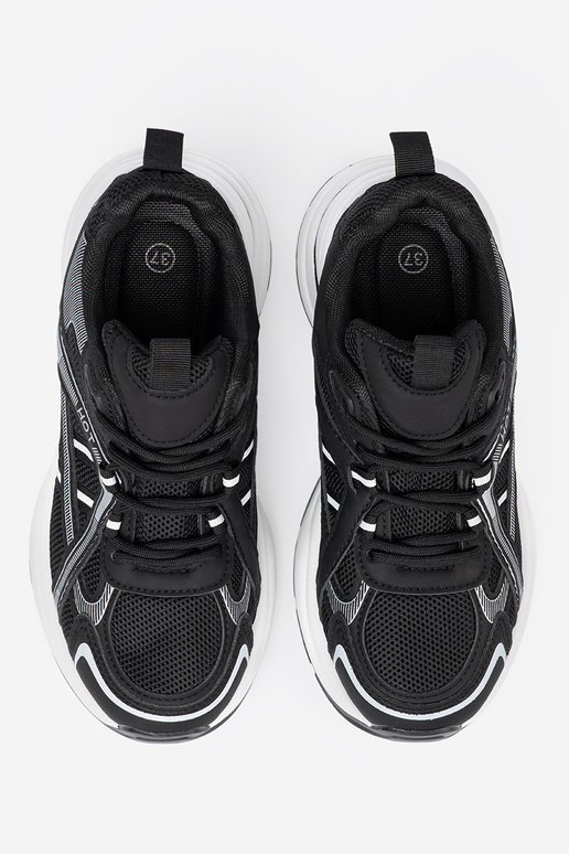 melnas krāsas Sporta apavi z przeInieInną choleInką i masyInną białą podeszIną