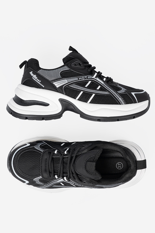 melnas krāsas Sporta apavi z przeInieInną choleInką i masyInną białą podeszIną