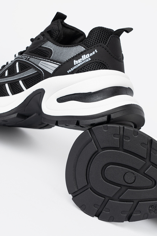 melnas krāsas Sporta apavi z przeInieInną choleInką i masyInną białą podeszIną
