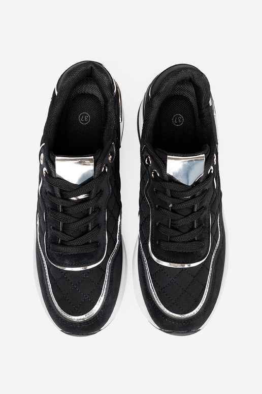 melnas krāsas Apavi kedu modelī uz ķīļa