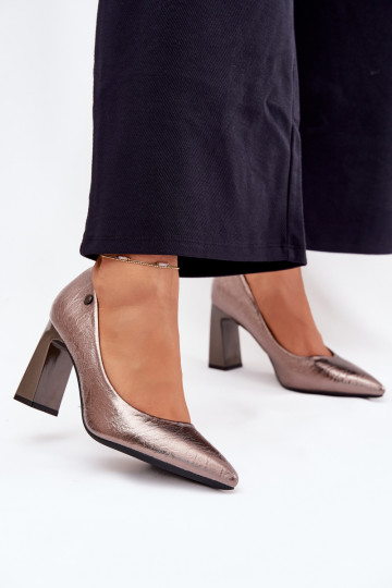 Augstpapēžu kurpes Vinceza 62252 pelēkas krāsas