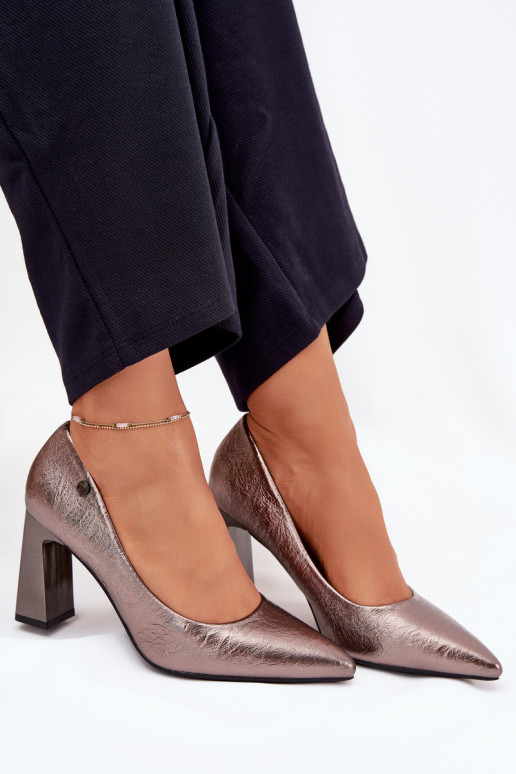 Augstpapēžu kurpes Vinceza 62252 pelēkas krāsas