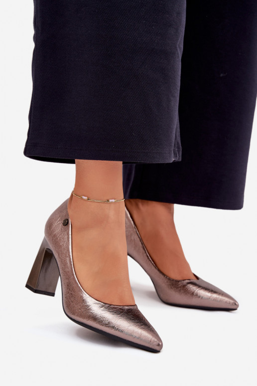 Augstpapēžu kurpes Vinceza 62252 pelēkas krāsas