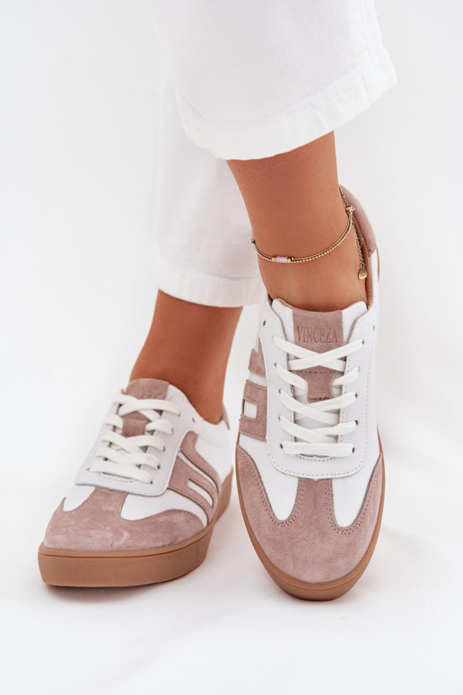 Āda Sneakers modeļa apavi Sieviešu Vinceza 79557 Baltas-smilšu krāsas