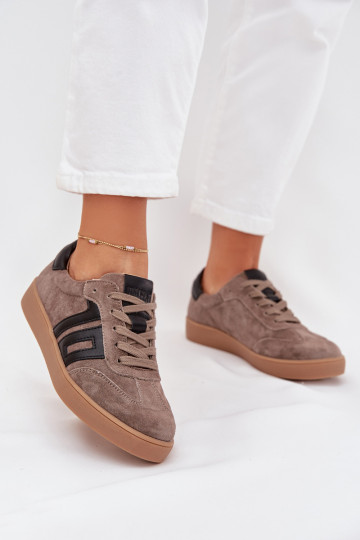 zamšādas Sneakers modeļa apavi Sieviešu Vinceza 79557 smilšu krāsas 2