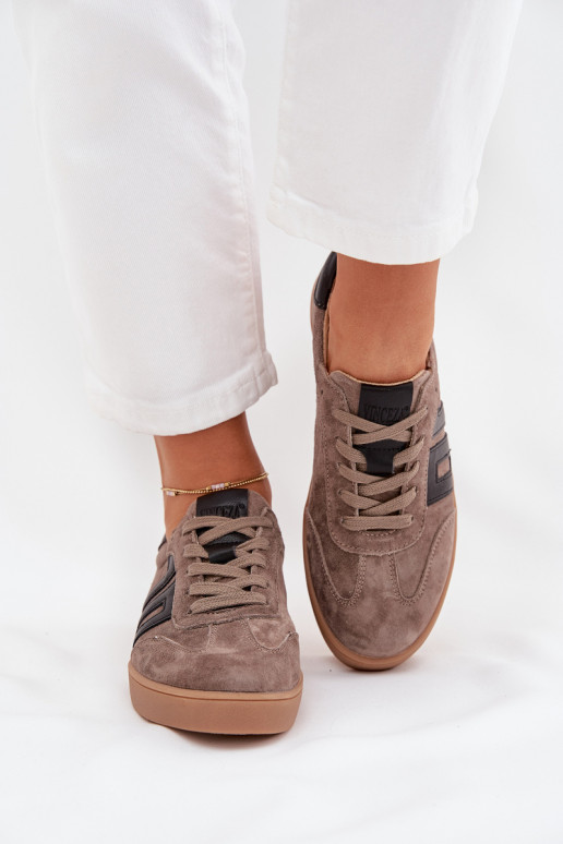 zamšādas Sneakers modeļa apavi Sieviešu Vinceza 79557 smilšu krāsas zamšādas Sneakers modeļa apavi Sieviešu Vinceza 79557 smilšu krāsas