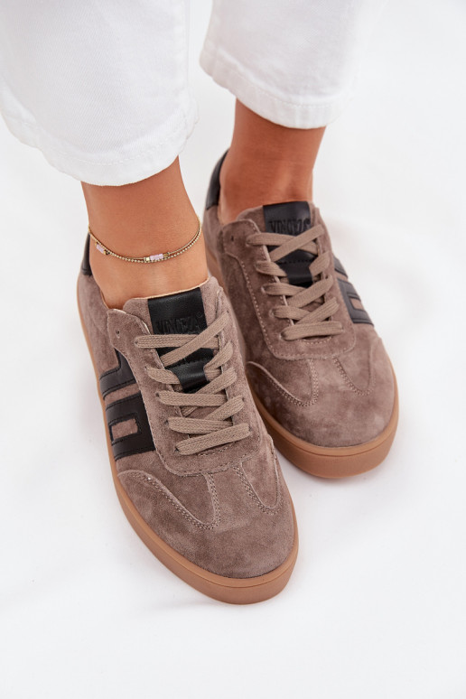 zamšādas Sneakers modeļa apavi Sieviešu Vinceza 79557 smilšu krāsas zamšādas Sneakers modeļa apavi Sieviešu Vinceza 79557 smilšu krāsas