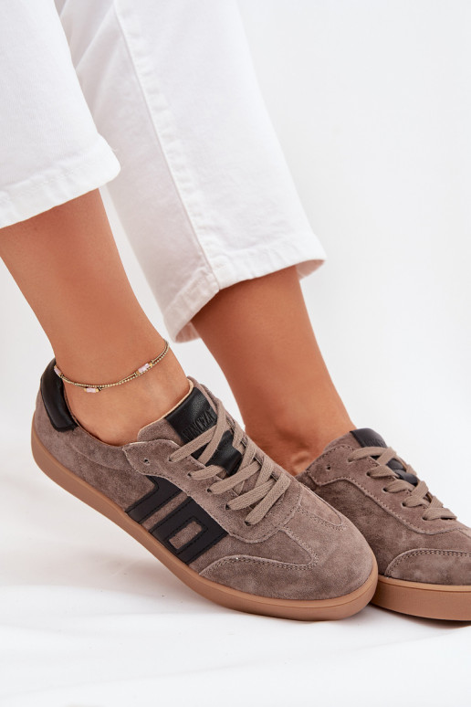 zamšādas Sneakers modeļa apavi Sieviešu Vinceza 79557 smilšu krāsas zamšādas Sneakers modeļa apavi Sieviešu Vinceza 79557 smilšu krāsas