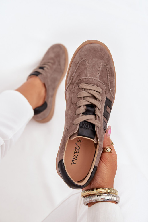 zamšādas Sneakers modeļa apavi Sieviešu Vinceza 79557 smilšu krāsas zamšādas Sneakers modeļa apavi Sieviešu Vinceza 79557 smilšu krāsas