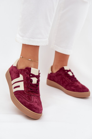 zamšādas Sneakers modeļa apavi Sieviešu Vinceza 79557 bordo krāsas