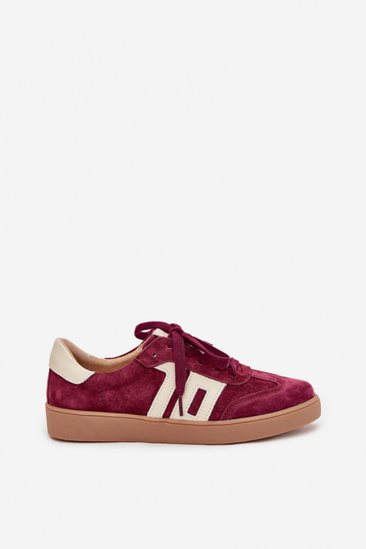 zamšādas Sneakers modeļa apavi Sieviešu Vinceza 79557 bordo krāsas