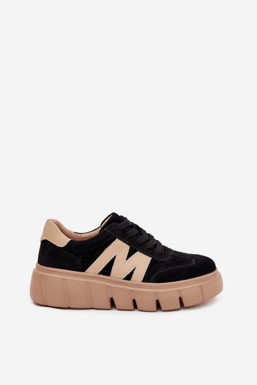zamšādas Sieviešu Sneakers modeļa apavi ar platformu Vinceza 79561 melnas krāsas zamšādas Sieviešu Sneakers modeļa apavi ar platformu Vinceza 79561 melnas krāsas