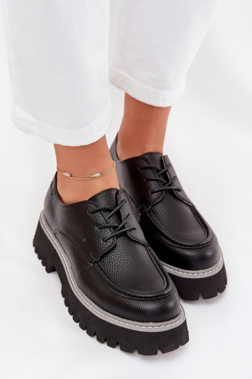 apavi sieviešu mokasīni Ar mežģīnēm Big Star NN274052 melnas krāsas