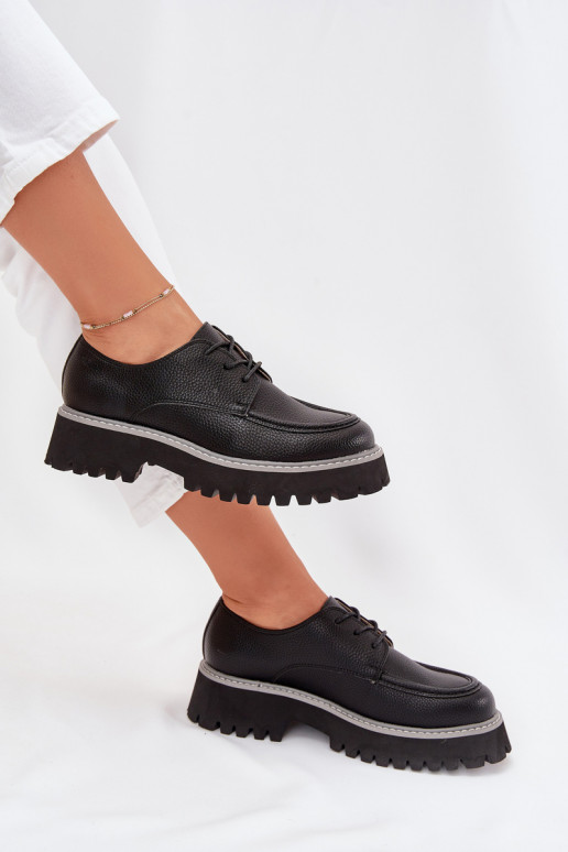 apavi sieviešu mokasīni Ar mežģīnēm Big Star NN274052 melnas krāsas