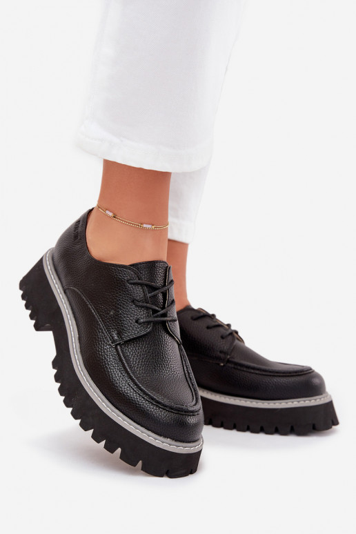 apavi sieviešu mokasīni Ar mežģīnēm Big Star NN274052 melnas krāsas