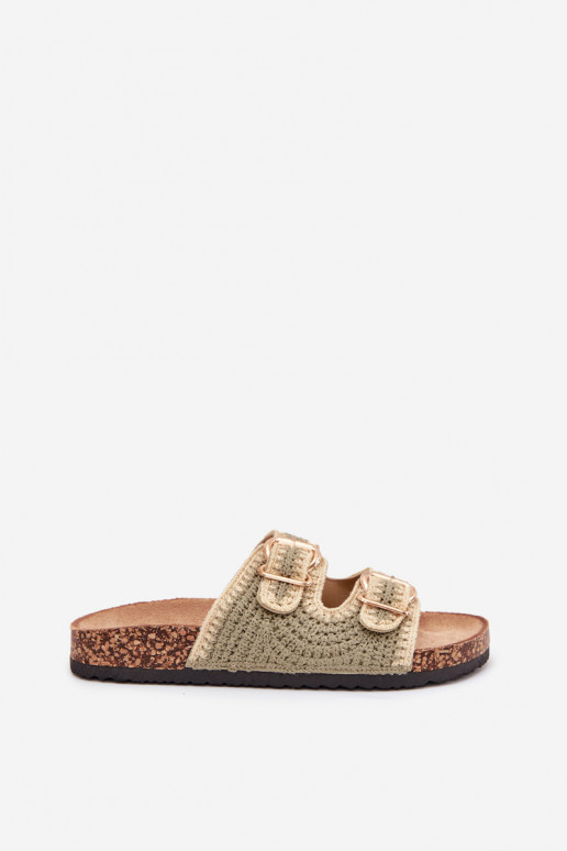 SzydełkoIne sieviešu čības Ze Zelta krāsasmi ar sprādzēmmi Zaļas krāsas Fenira