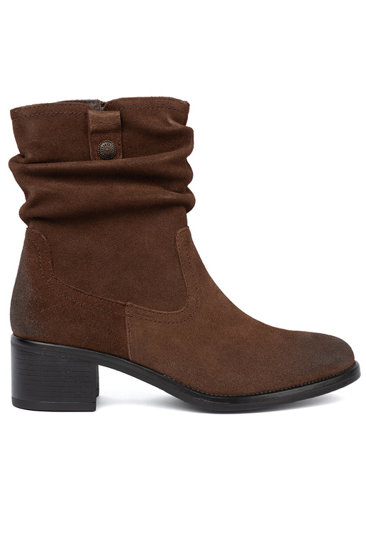 brūnas krāsas āda zābaki ar volānu augšdaļu Sergio Leone