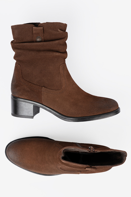 brūnas krāsas āda zābaki ar volānu augšdaļu Sergio Leone