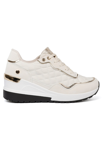 smilšu krāsas Sporta apavi z połyskującymi zeltainimi akcentami 2