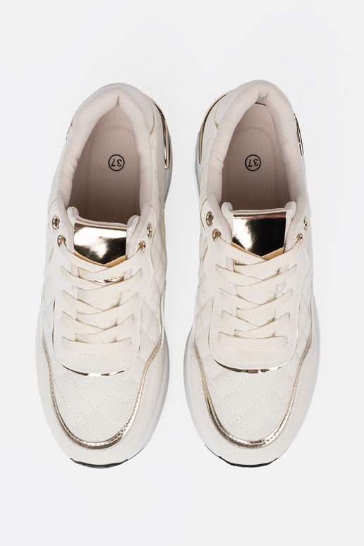 smilšu krāsas Sporta apavi z połyskującymi zeltainimi akcentami