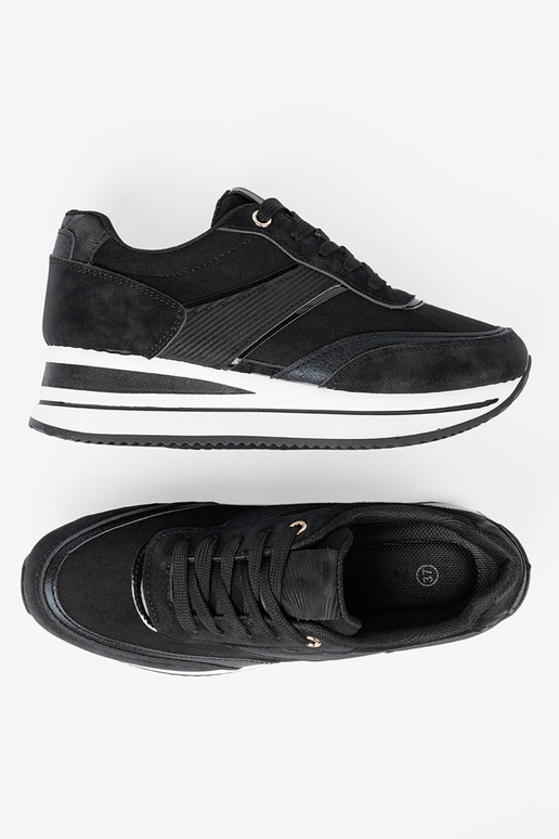 NoInoczesne Melnas krāsas Sporta apavi z połyskującymi InstaInkami