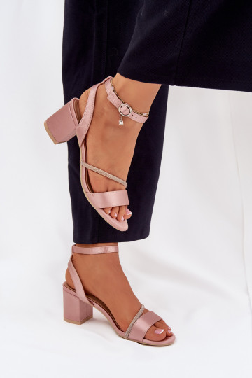 Rožā krāsā sieviešu augstpapēžu kurpes ar mirdzošām detaļām, Vinceza 20268