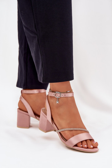 Rožā krāsā sieviešu augstpapēžu kurpes ar mirdzošām detaļām, Vinceza 20268 2