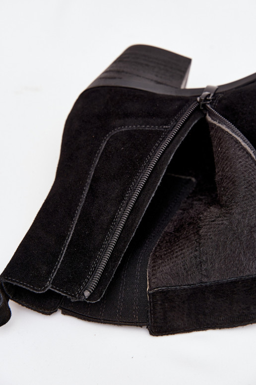 zamšādas Sieviešu puszābaki melnas krāsas Arelia