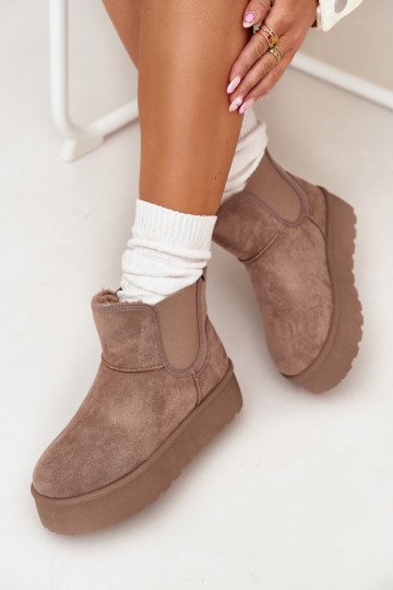 Sieviešu sniega apaviElastyczną INstaInką Haki krāsas Kiora