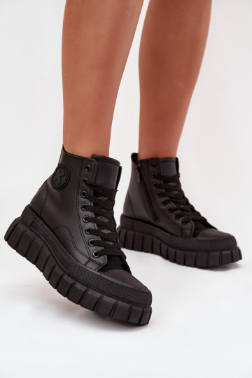 siltināti tõmblukuga Sieviešu ar platformu Slēdzene melnas krāsas Sarira