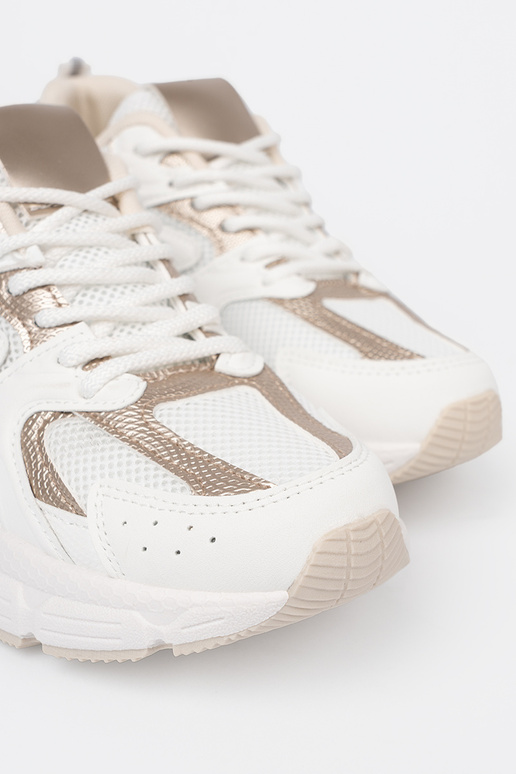 baltas krāsas Sporta apavi z bēšs-zeltainimi InstaInkami