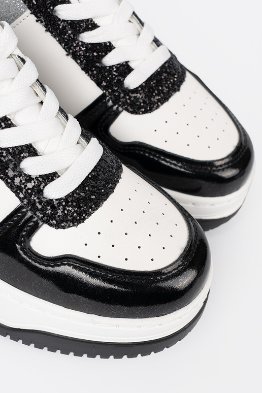 Melns-balta krāsa Sporta apavi z połyskującymi Sudrabsmi detalami