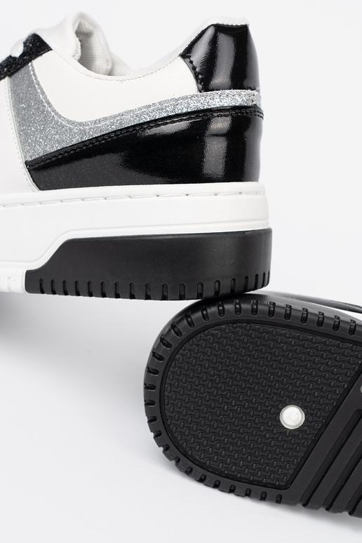 Melns-balta krāsa Sporta apavi z połyskującymi Sudrabsmi detalami