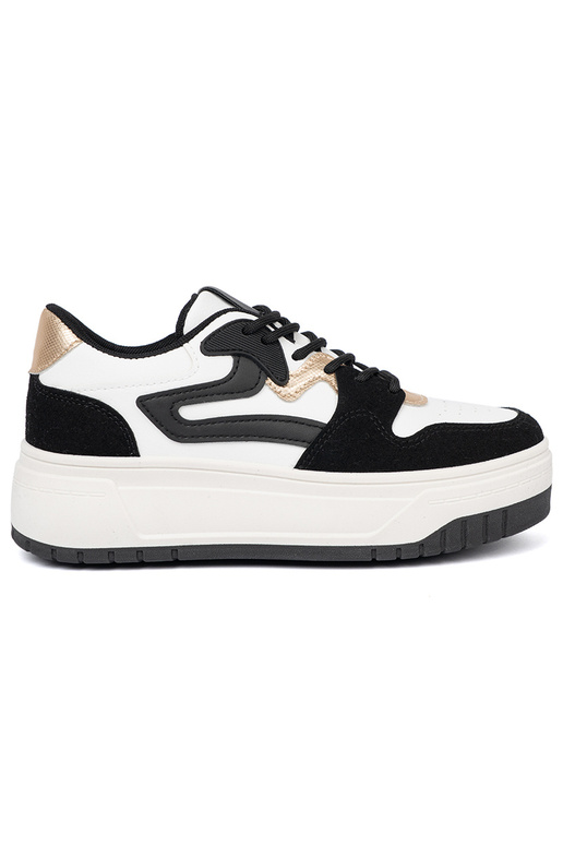 Melns balta krāsa Sporta apavi ze zeltainimi detalami